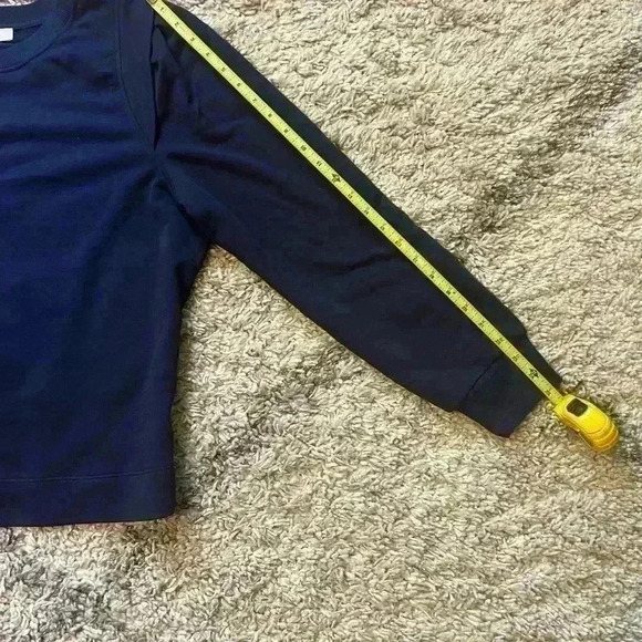 LOFT size large unique sweat shirt in dark blue color. Love the shoulders (C118) - Picture 9 of 10